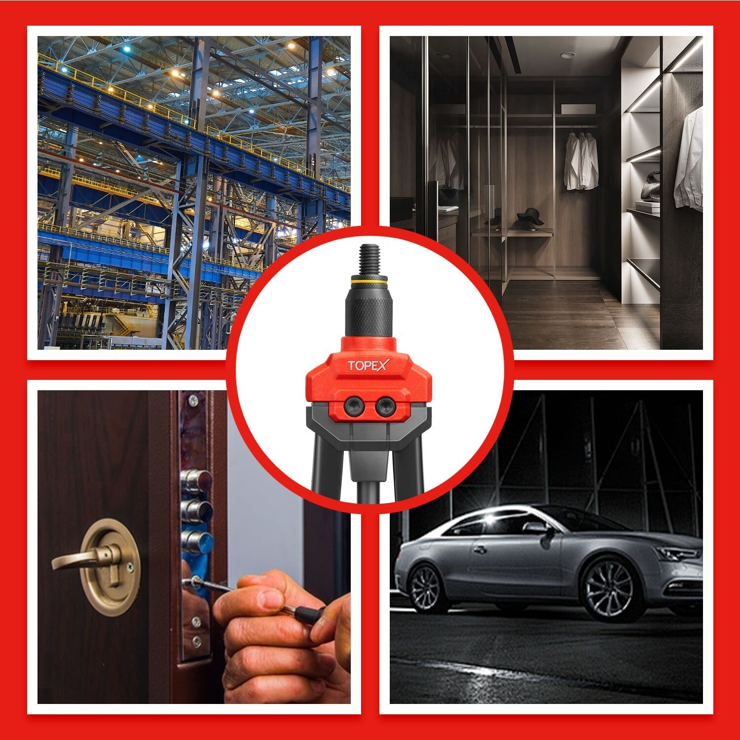 160pc Nut Rivet Gun – Heavy Duty Riveter M3-M12