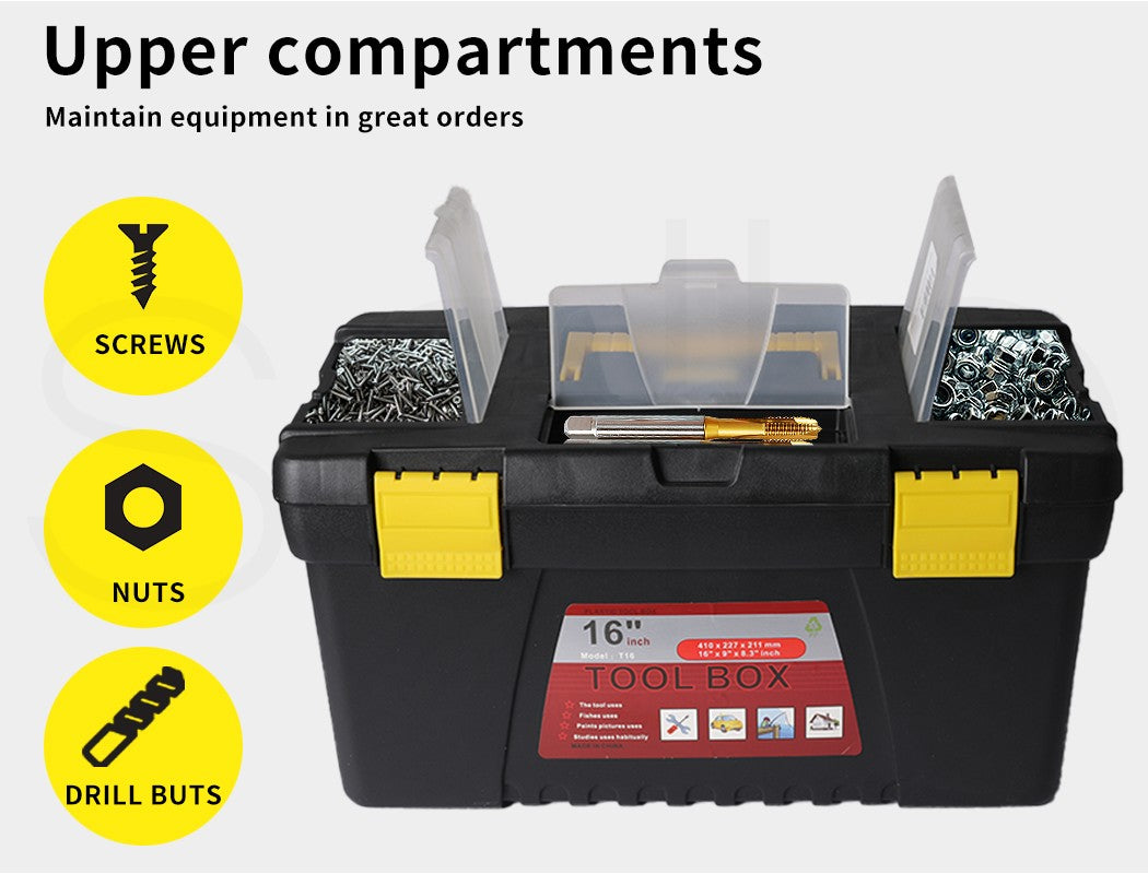 Traderight 3pc Tool Box Set – Lockable Portable Organizer