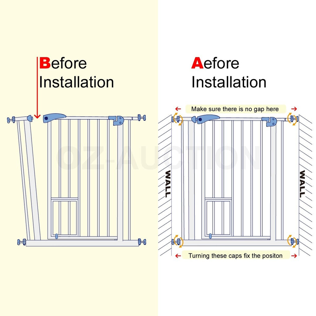 100cm Tall Baby Safety Gate Adjustable Pet Dog Cat Stair Barrier