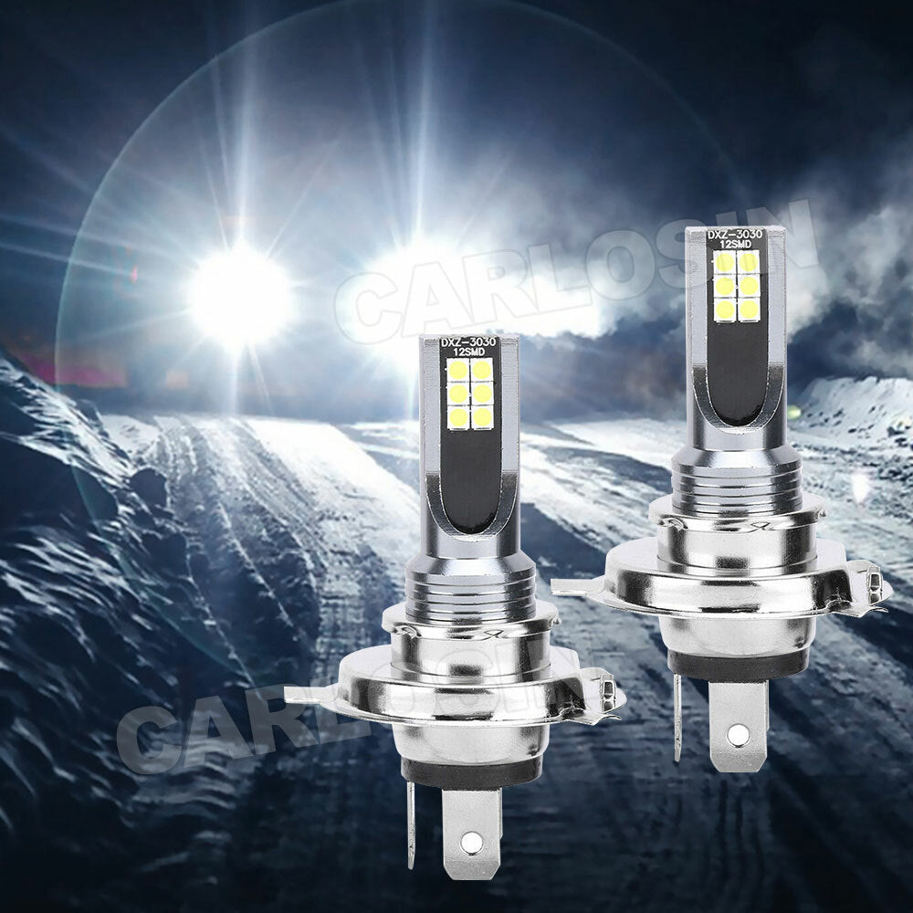 2x H4 LED Headlight Bulbs 6500K White High Low Beam 14000LM