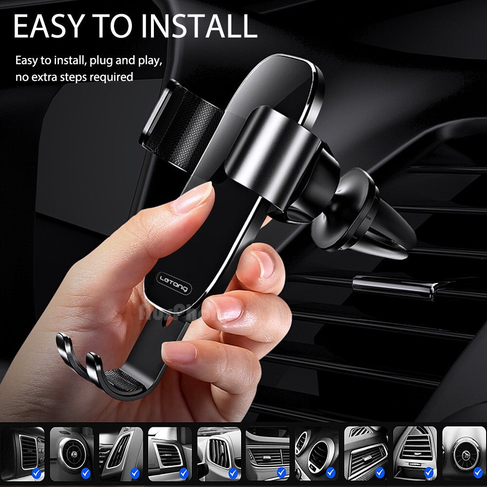 Gravity Air Vent Car Phone Holder Secure Clip Mount