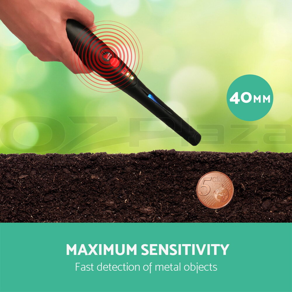 40mm Handheld Metal Detector Pinpointer Waterproof Black