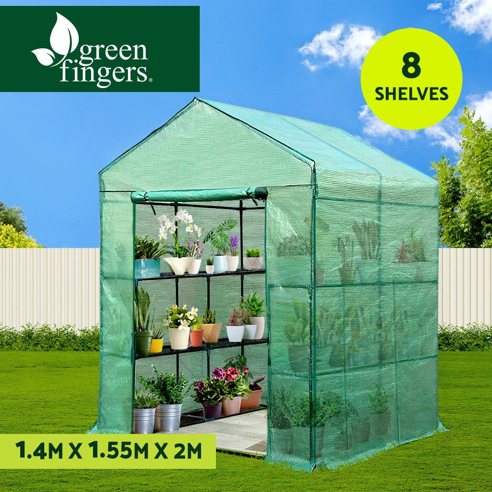 Walk In Greenhouse 8 Shelf Plant Tunnel 1.4x1.5x2m