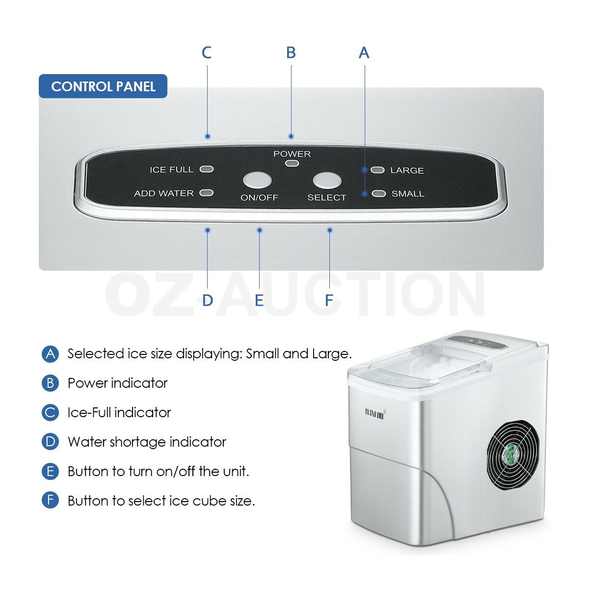 MAXKON 12KG Portable Ice Maker Machine Commercial Countertop