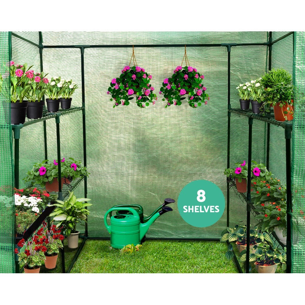 Walk In Greenhouse 8 Shelf Plant Tunnel 1.4x1.5x2m
