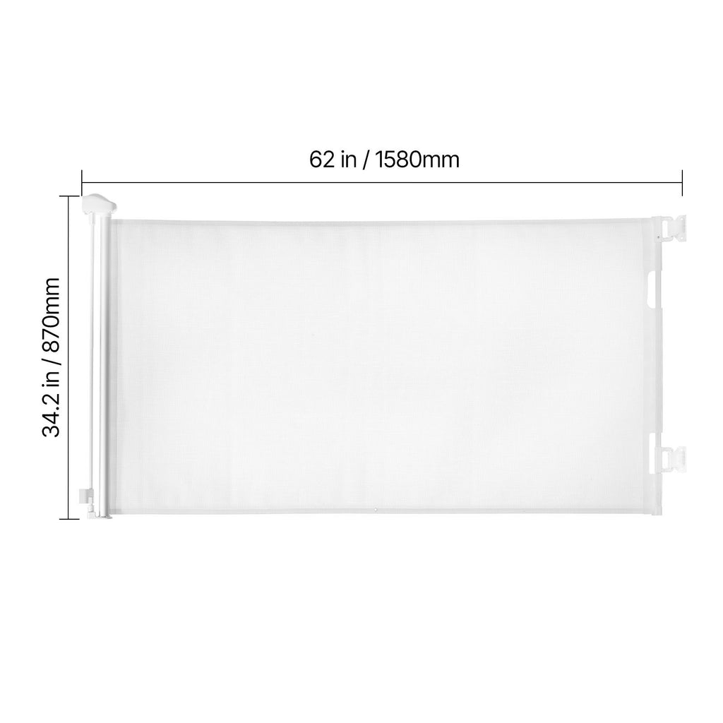 Uimoso Retractable Mesh Gate for Pets and Babies, 1430 mm W, 795 mm Tall, White