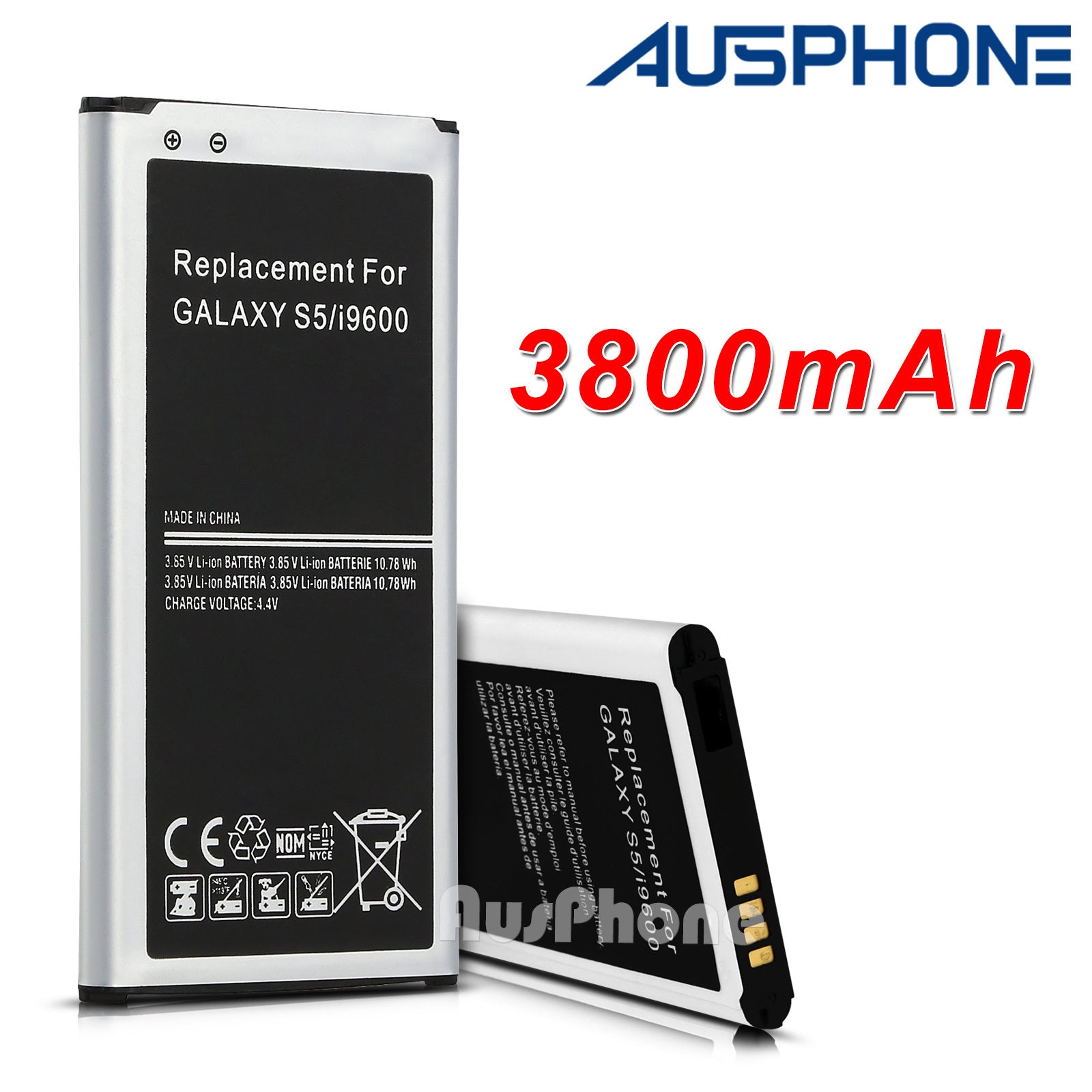 Samsung Galaxy S5 Replacement Battery 3800mAh Li-ion - i9600 G900