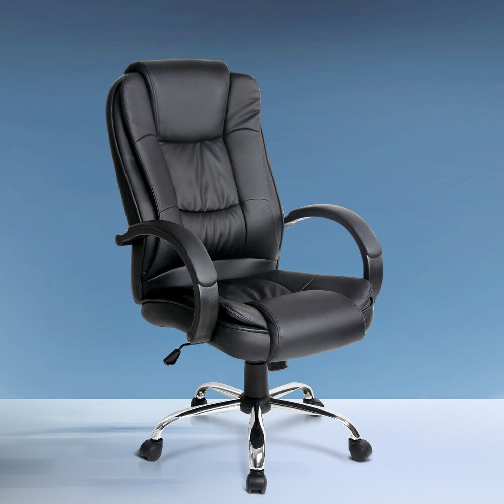 Executive Office Computer Gaming Chair PU Leather Tilt Black