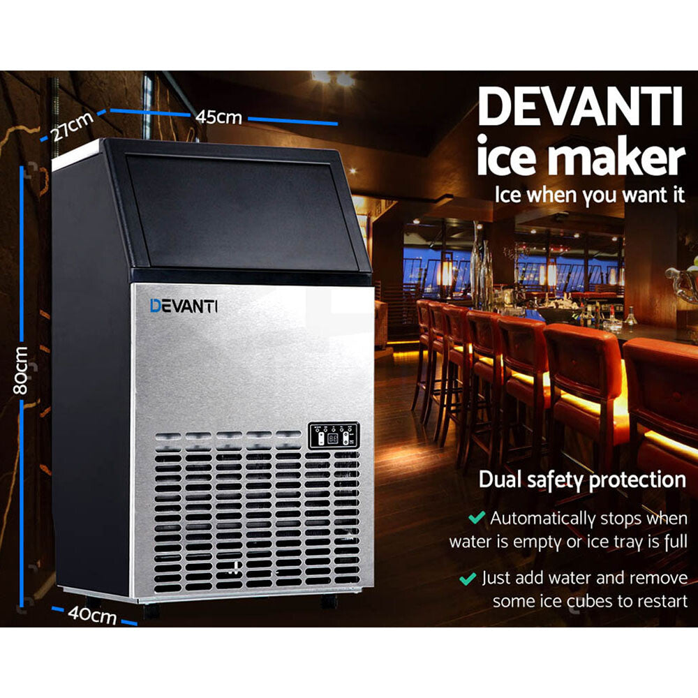 45–60kg Commercial Ice Maker Stainless Steel Ice Cube Machine
