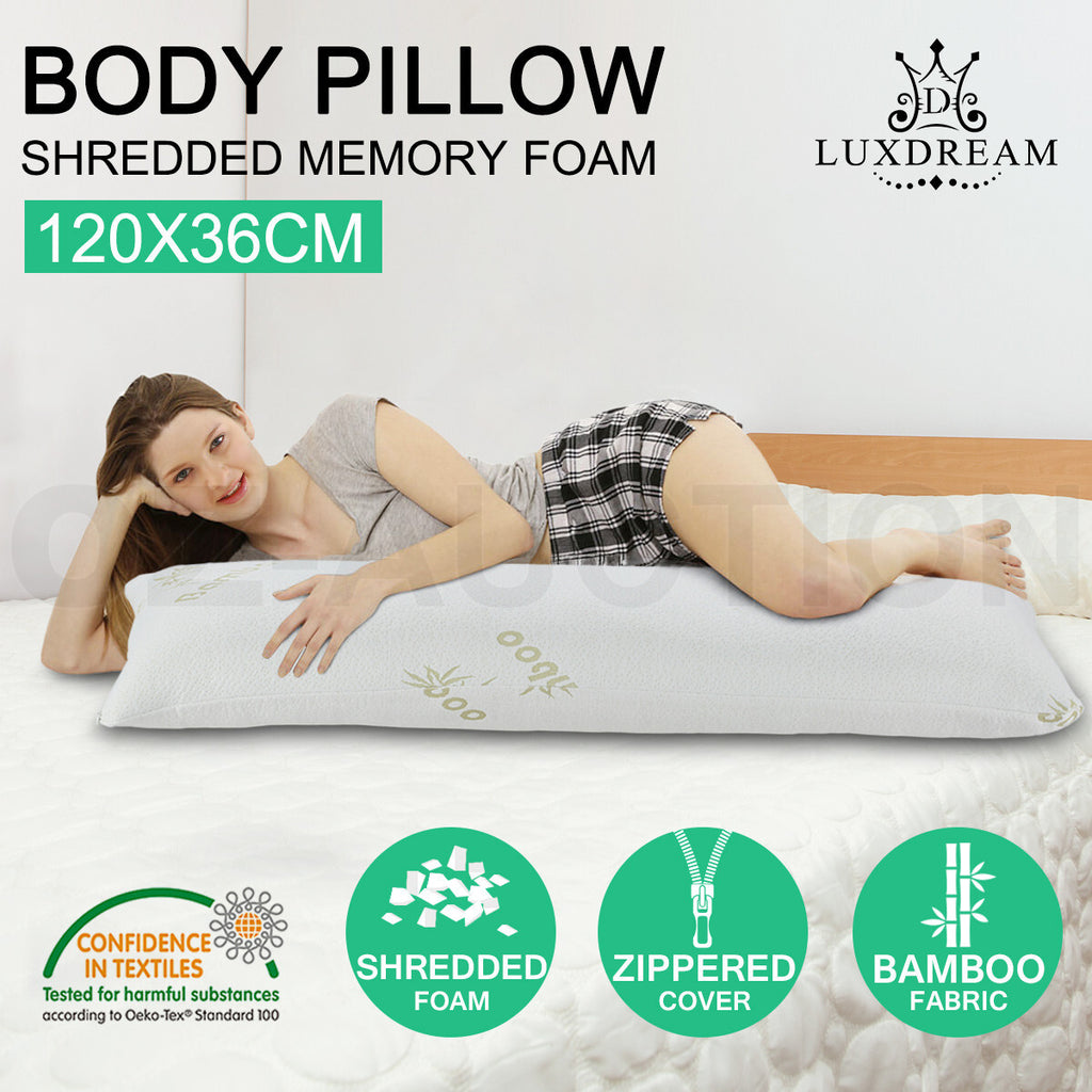 Full Large Bamboo Body Pillow – Memory Foam, Pregnancy & Maternity