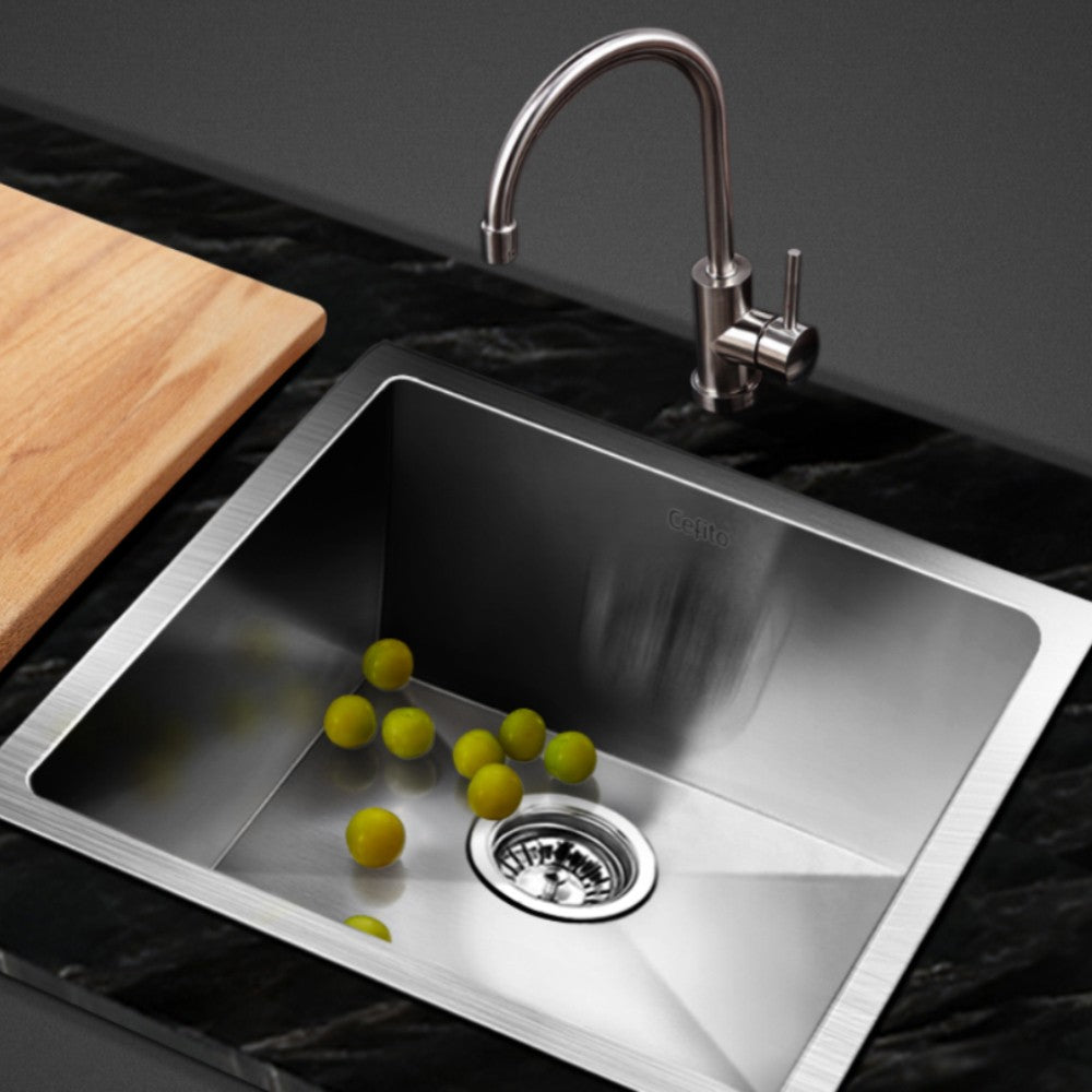 44x44cm Stainless Steel Kitchen Sink Single Bowl Silver