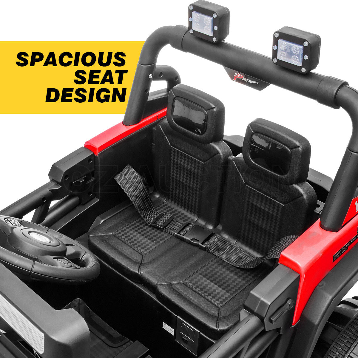 Electric Ride-On Car – Off-Road RC Jeep Truck Toy for Kids, Red