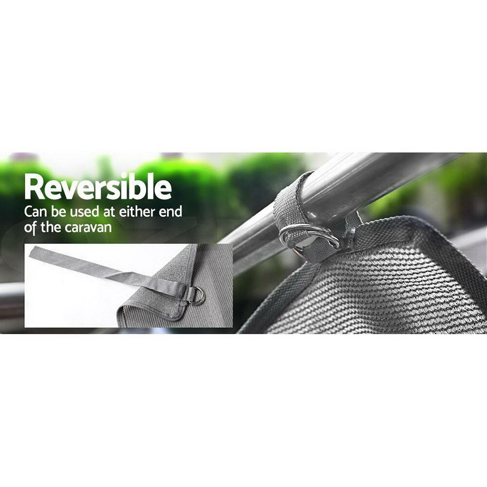 Caravan Privacy Screens Roll Out Awning 1.95 x 2.2M Sun Shade End Wall Side Grey