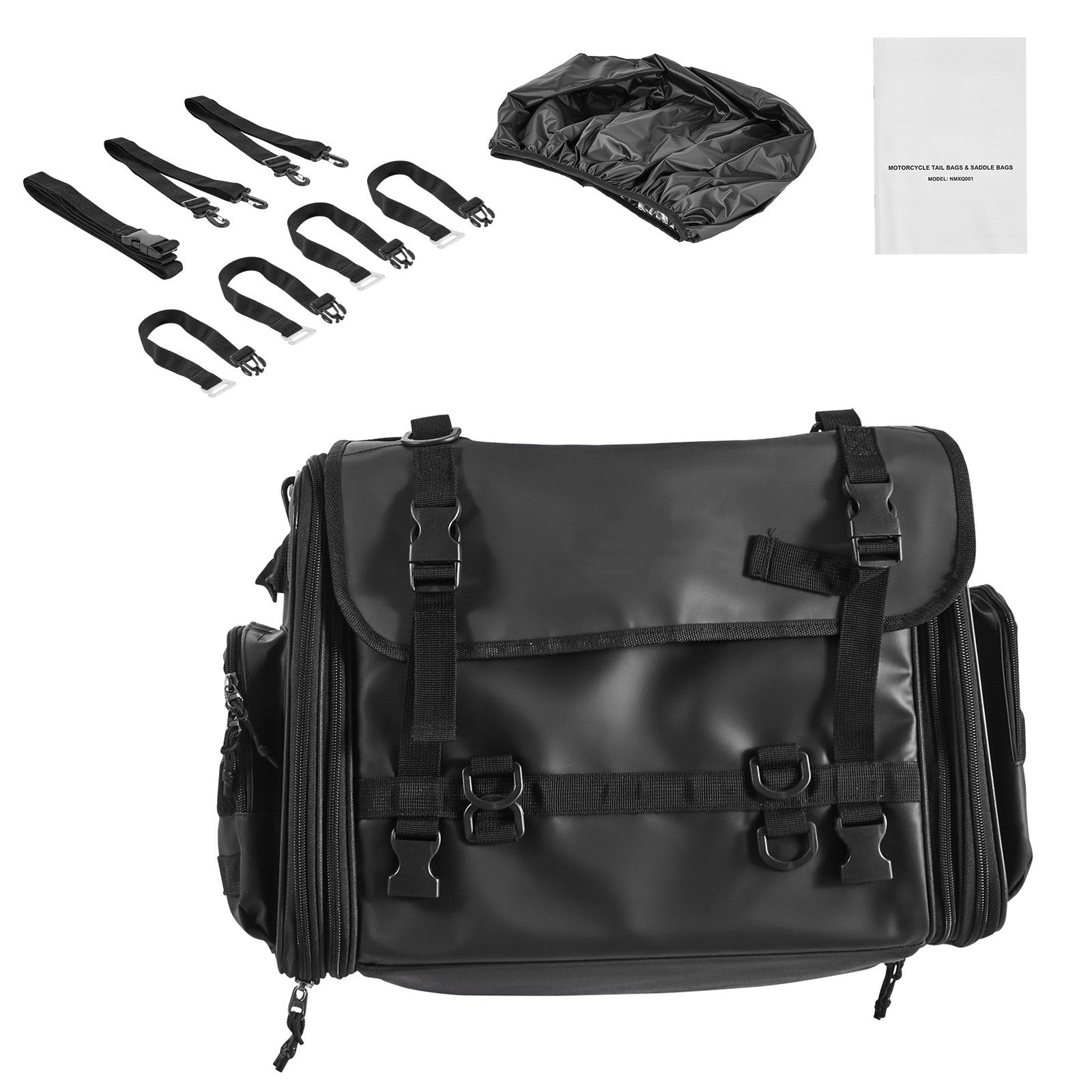 Uimoso Expandable Motorcycle Tail Bag with 40-60L Storage and Shoulder Strap