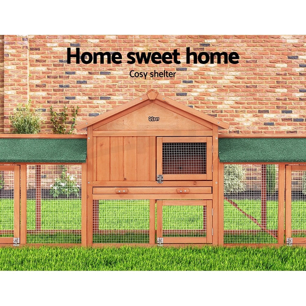 Large Chicken Coop Rabbit Hutch Wooden Outdoor Run Cage