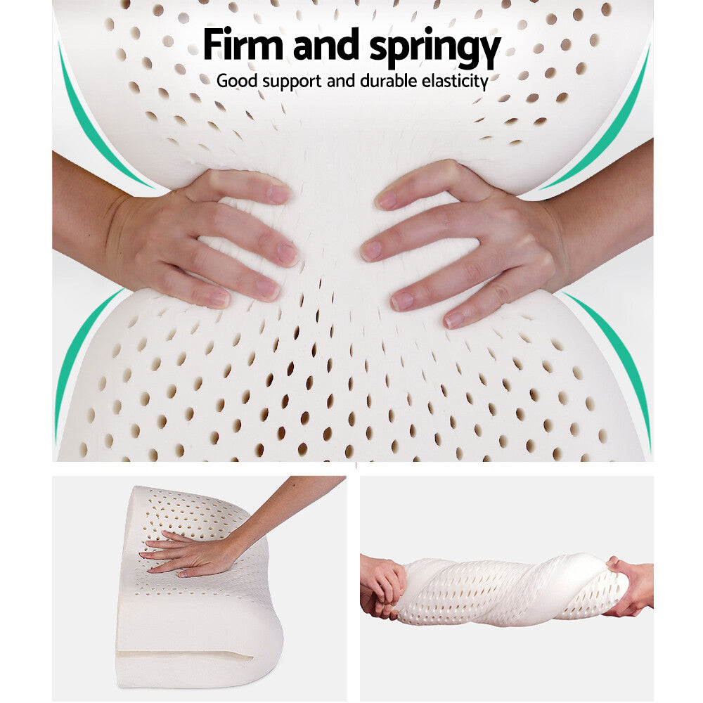 Natural Talalay Latex Pillow Contour 2-Zone with Cover