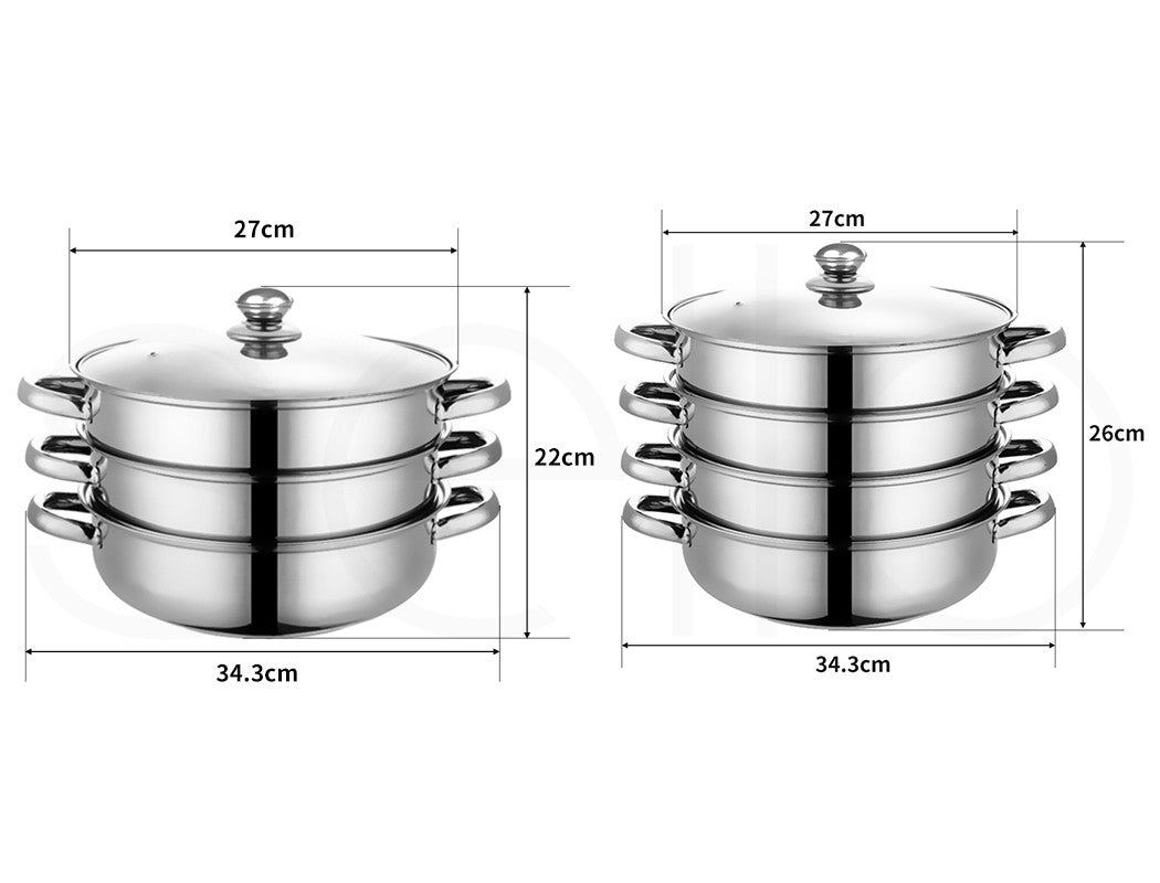 3/4 Tier Steamer Pot – Toque Stainless Steel Kitchen Cookware