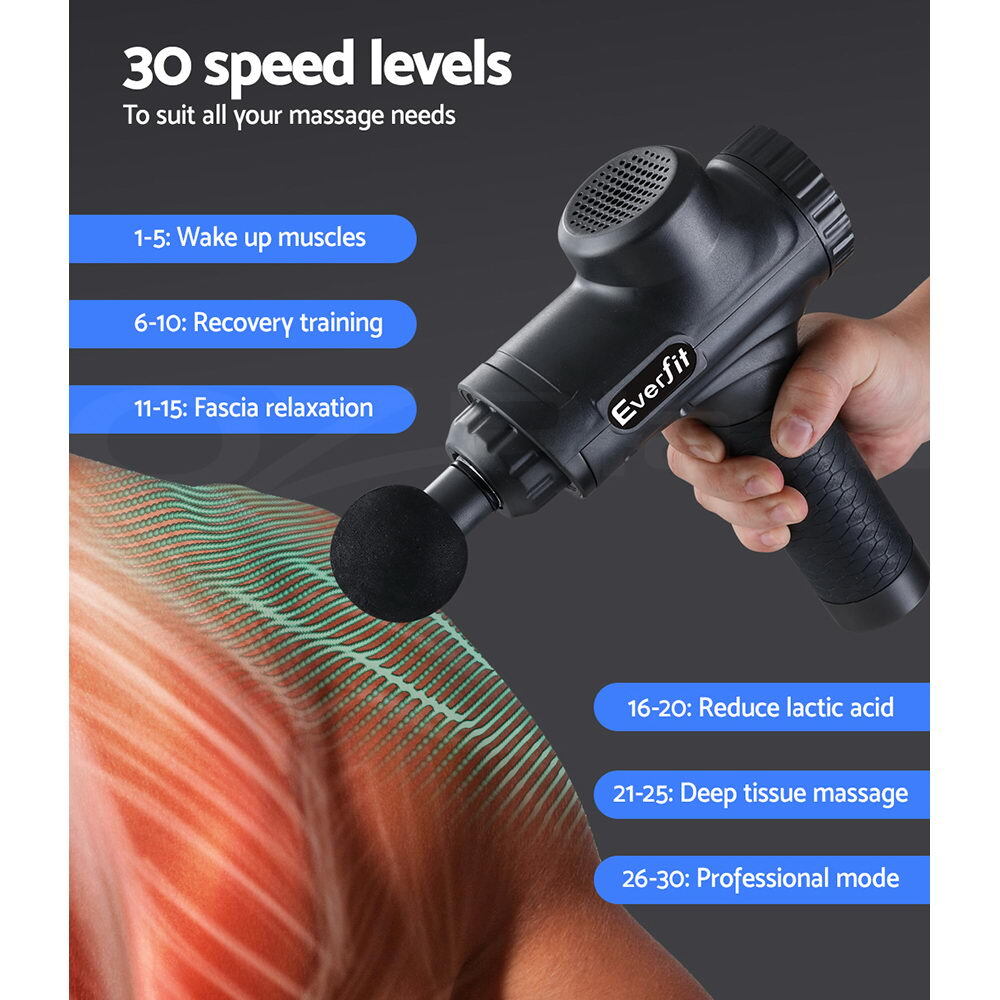 Massage Gun 6 Heads Electric LCD Percussion Vibration Relief