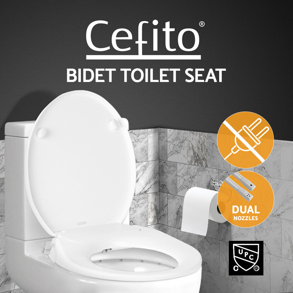 Non-Electric Bidet Toilet Seat Auto Water Spray Knob Control