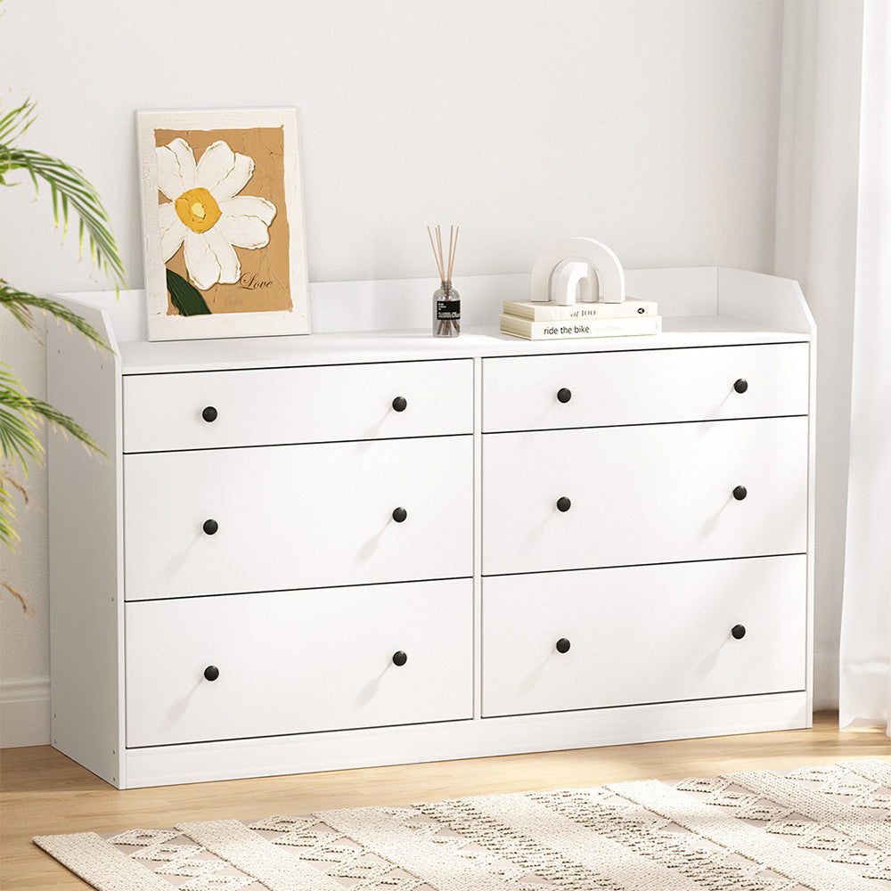 Artiss 6 Drawer Chest Dresser Tallboy Storage Cabinet White
