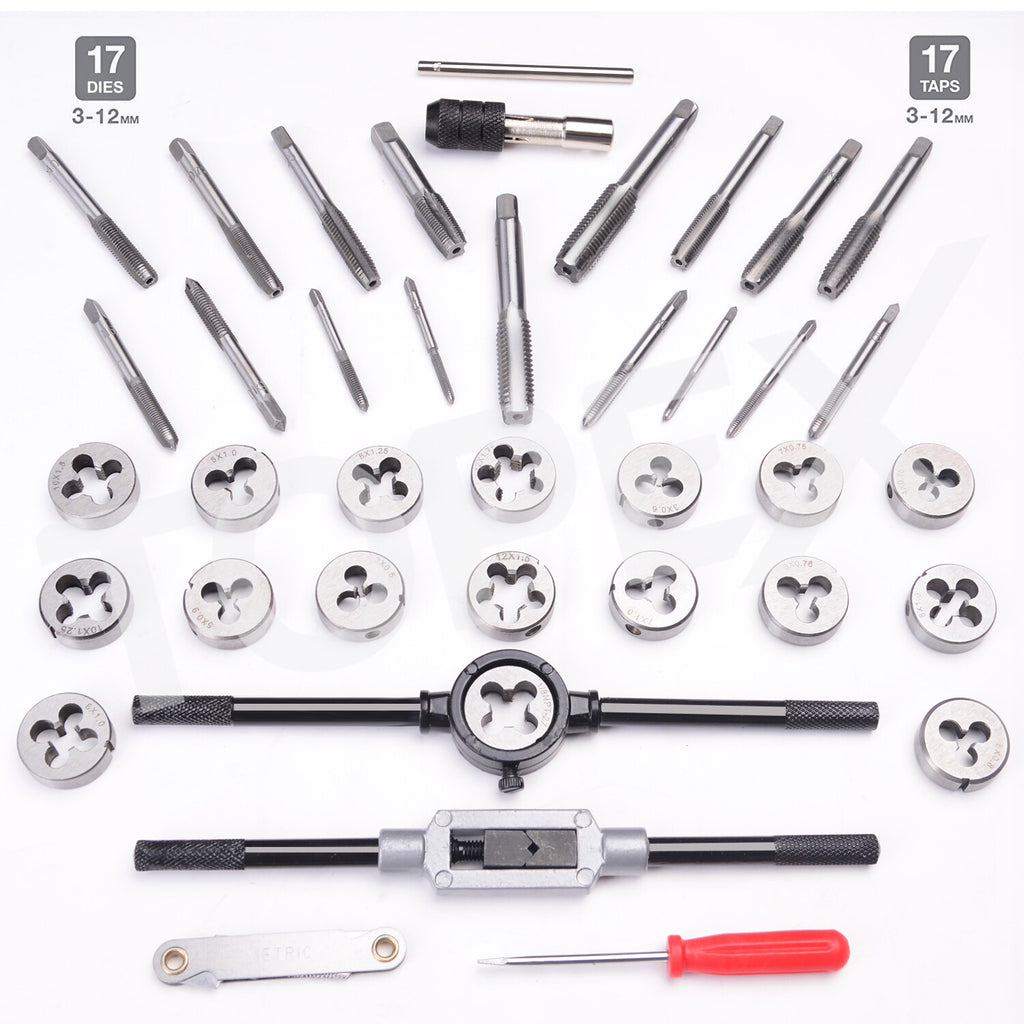 40pc Tap & Die Set – Metric & Imperial Thread Drill Kit M3-M12