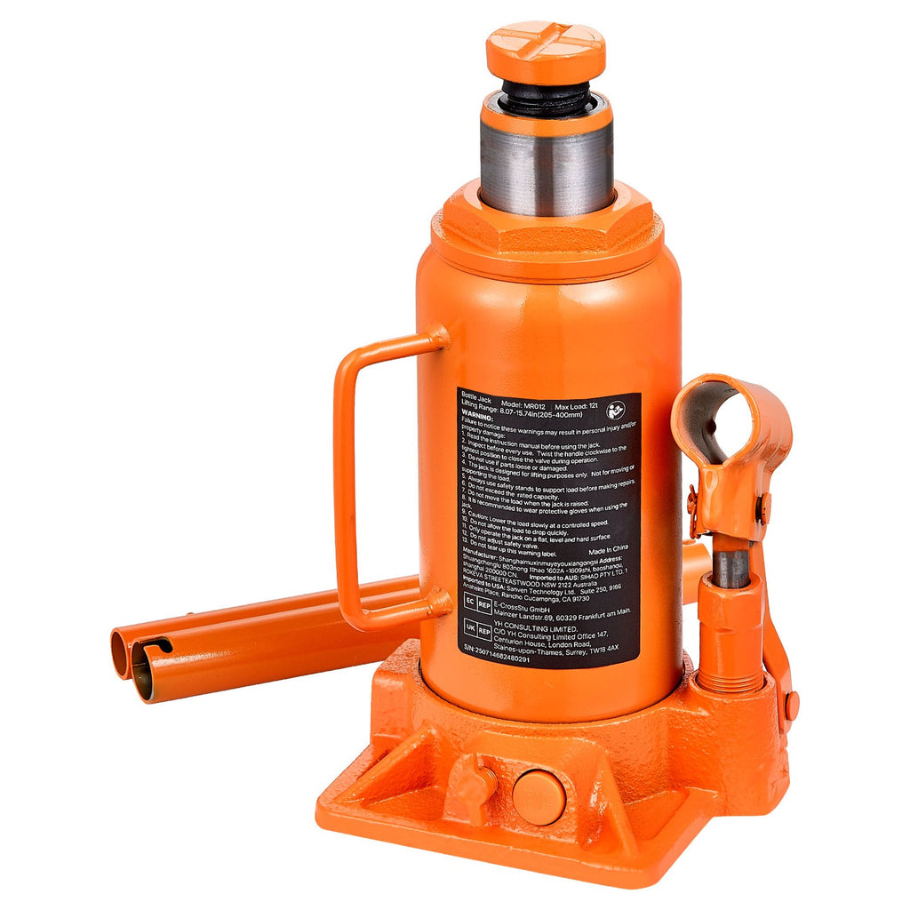 Uimoso Hydraulic Bottle Jack 12 Ton Capacity for Vehicle Maintenance