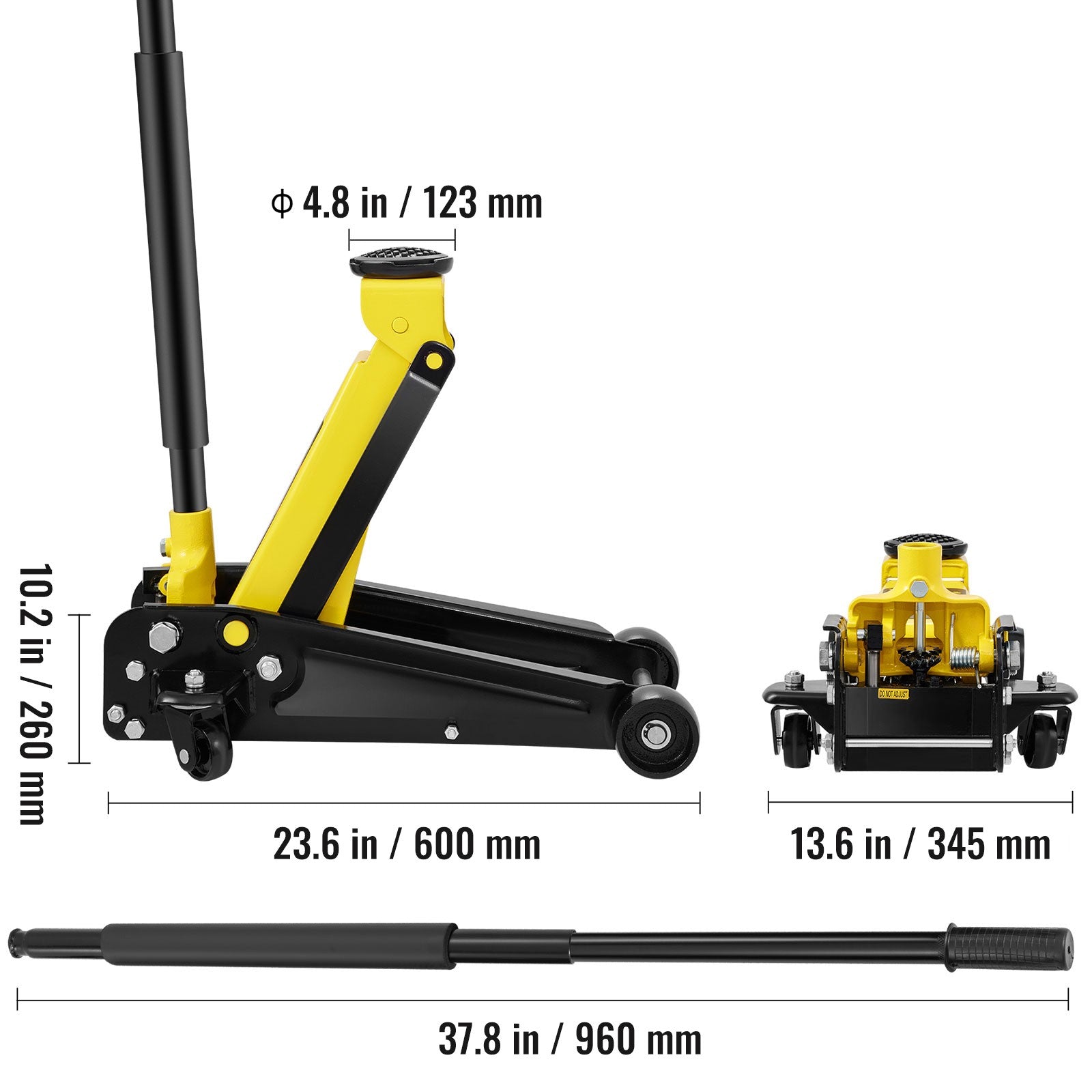 Uimoso Low Profile Floor Jack 3 Ton Heavy Steel Single Piston Hydraulic Pump