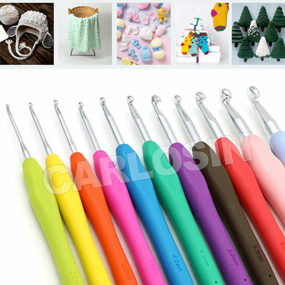 31Pcs Crochet Hooks Knitting Needles Set Soft Grip Sewing Tools