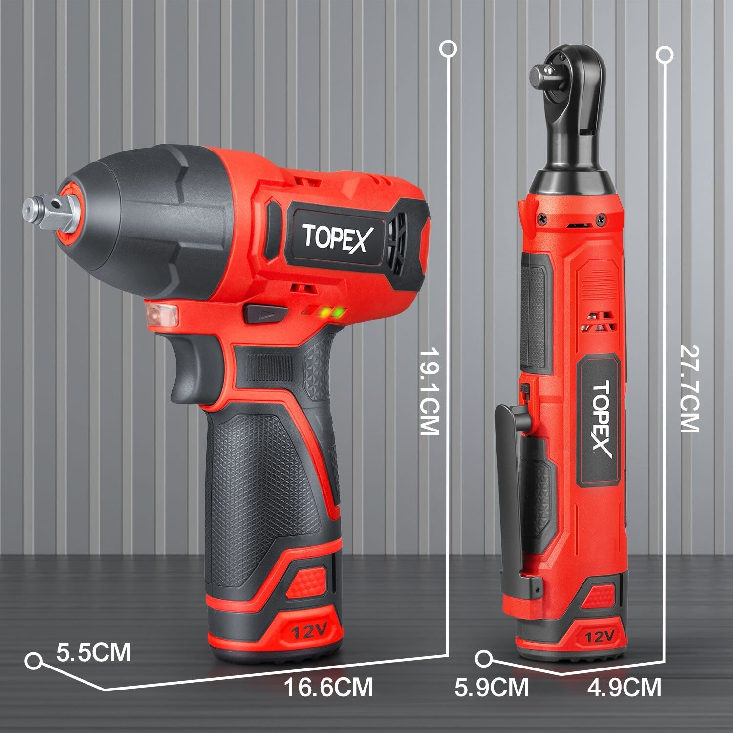 12V Cordless Power Tool Twin Kit – Impact & Ratchet Wrench with Bag