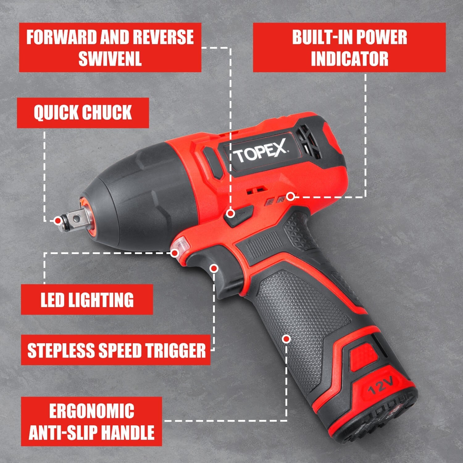 12V Cordless Power Tool Twin Kit – Impact & Ratchet Wrench with Bag