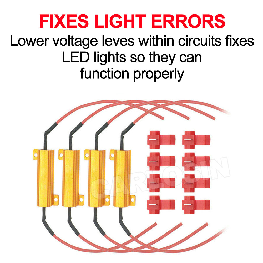4PCS 50W Load Resistor LED Decoder Turn Signal Hyper Flash Fix