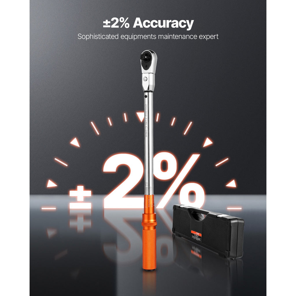 Uimoso Adjustable Click Torque Wrench 1/2 In Drive 20-160 lbf-ft/27.1-216.8 N.m