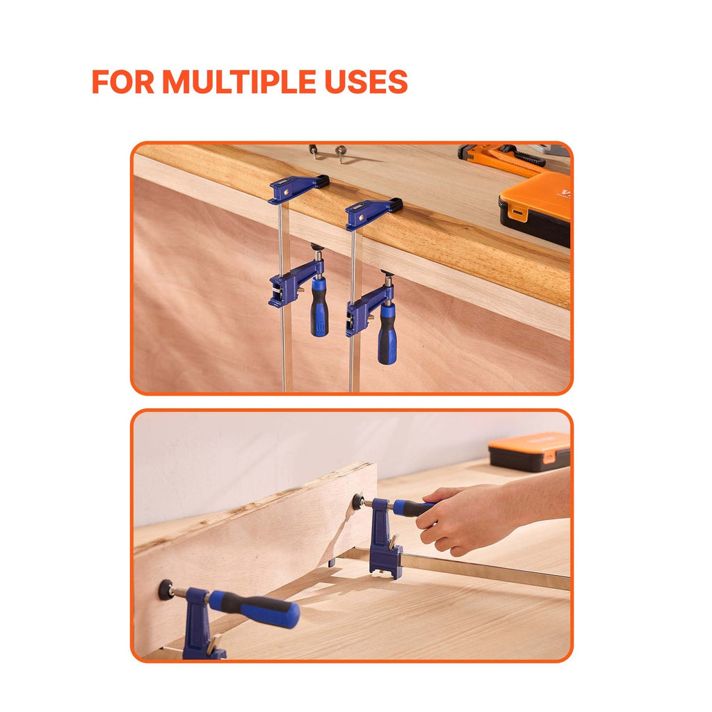Uimoso Woodworking Bar Clamps 2-Pcs 91.4cm Opening Lockable F Clamp Cast Iron