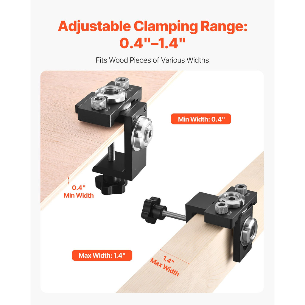 Uimoso Self-Centering Doweling Jig Kit with 3 Drill Bits for Woodworking