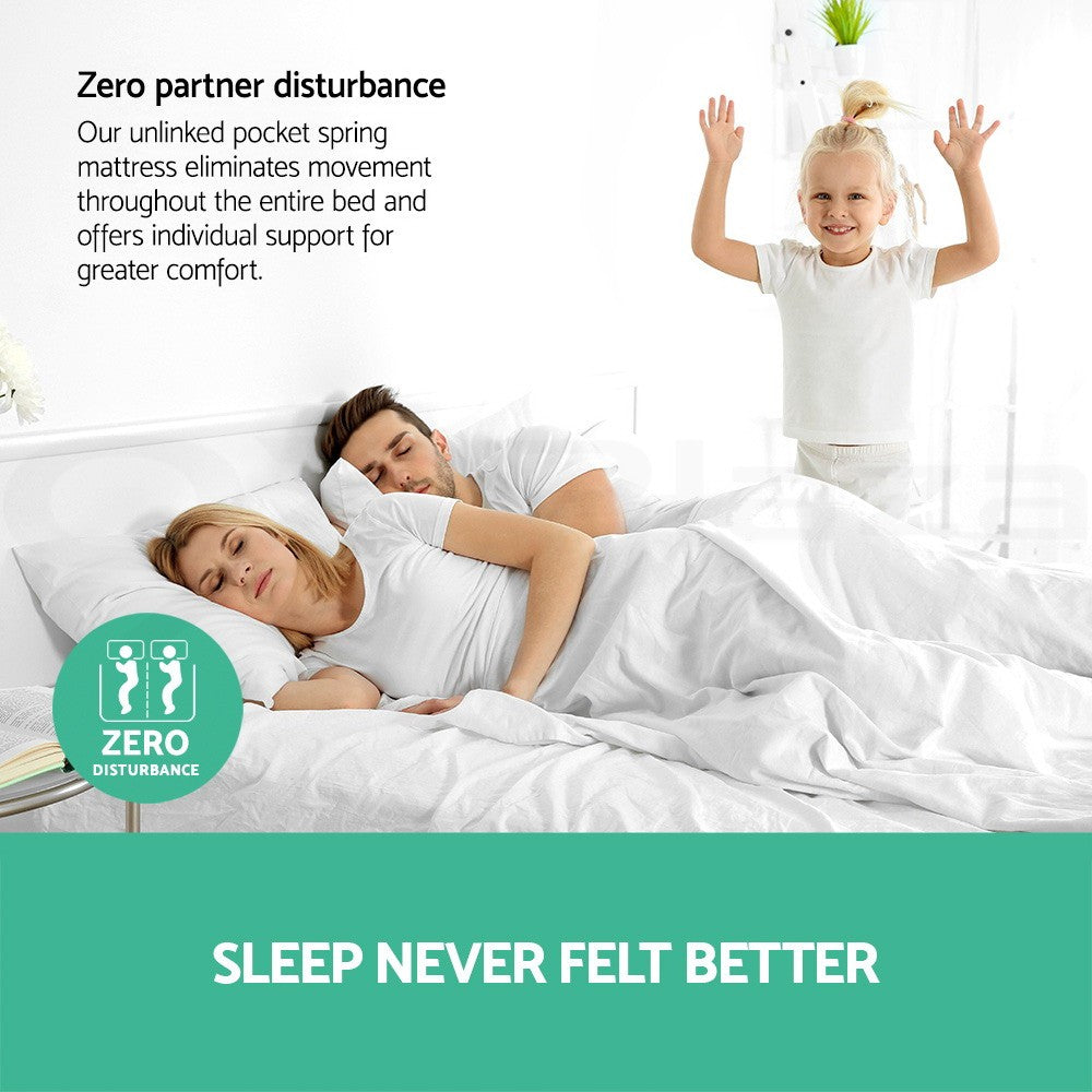 OVCN 34cm Euro Top Mattress Pocket Spring Medium Firm Queen