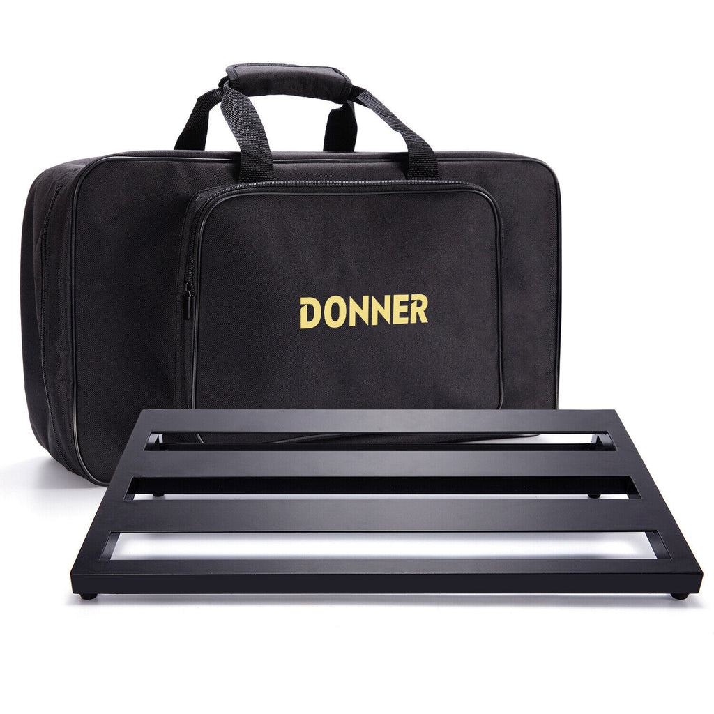 DONNER Aluminium Effects Pedal Board with Patch Cable & Carry Bag