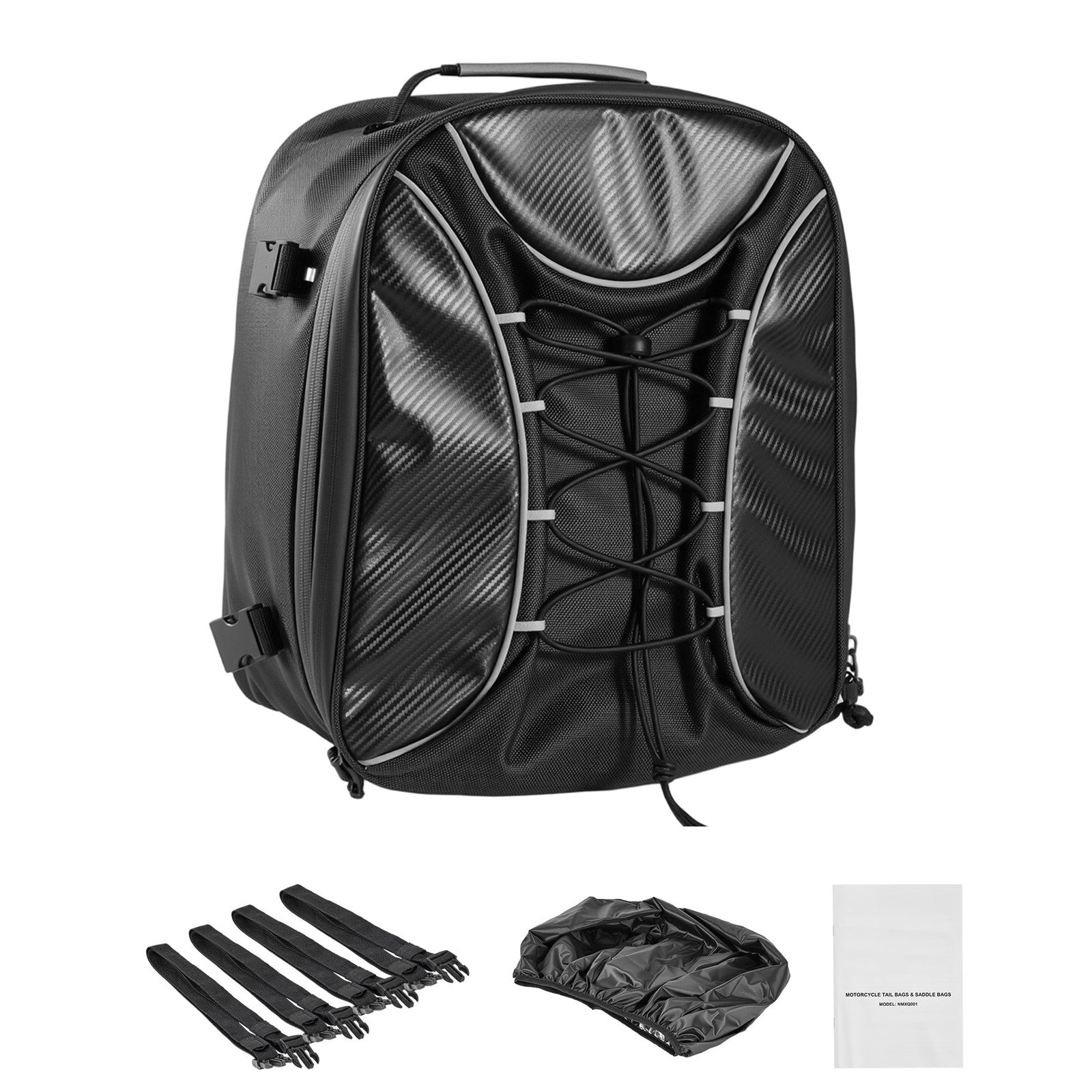 Uimoso Expandable Motorcycle Tail Bag Rear Seat Luggage Storage Backpack 22-34 L