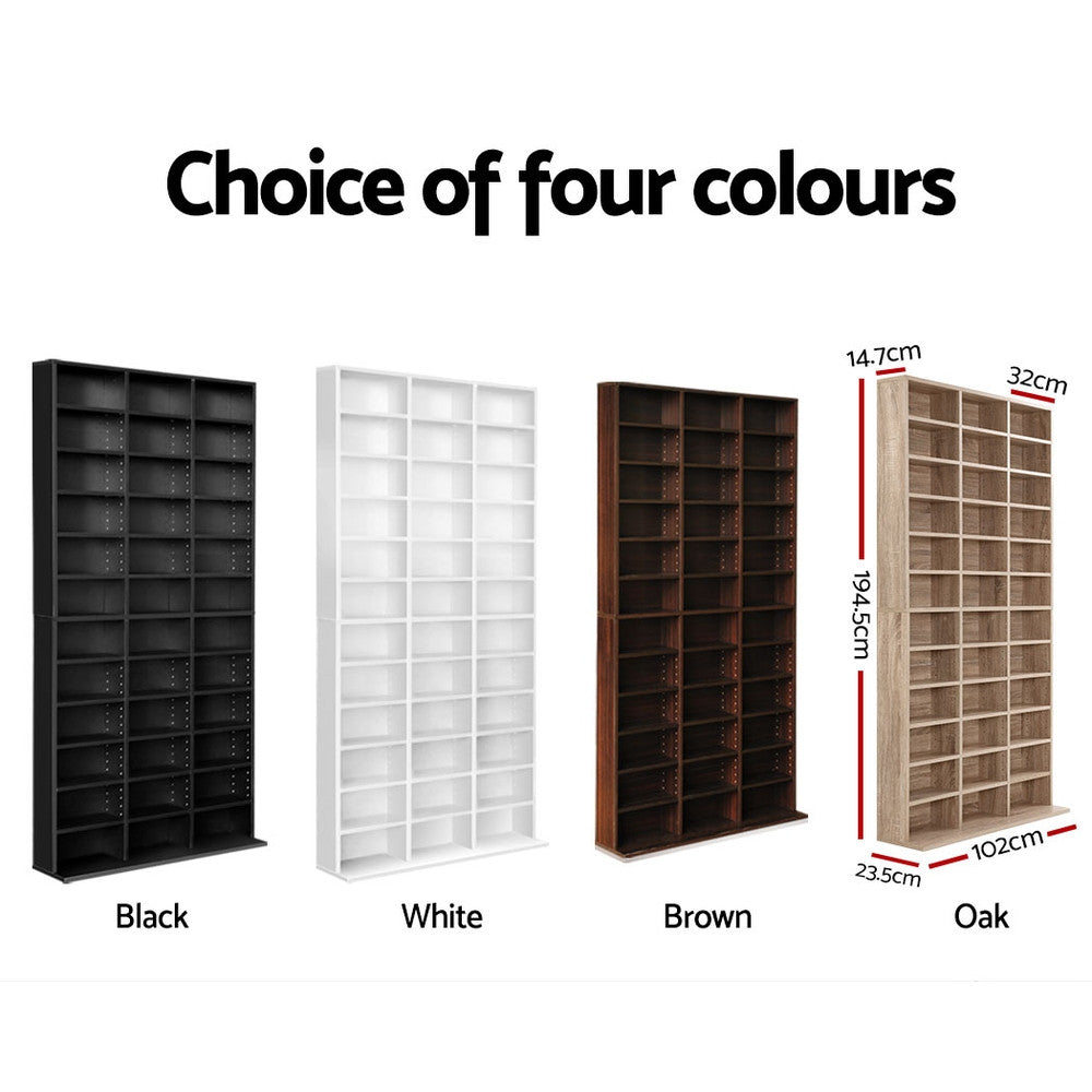 Bookshelf Display CD DVD Storage Bookcase Black