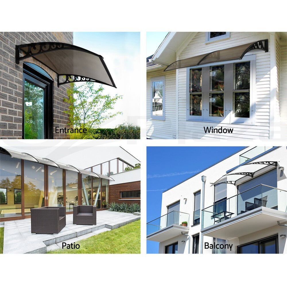 Instahut Window Door Awning Door Canopy Patio Shade 1-6M Rain Cover Sun Shield