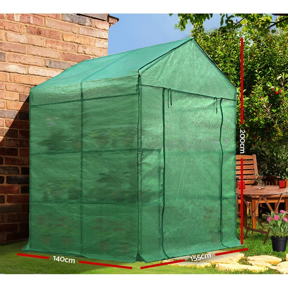 Walk In Greenhouse 8 Shelf Plant Tunnel 1.4x1.5x2m