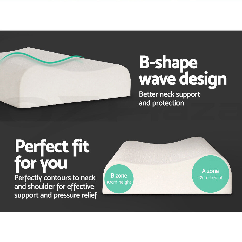 Natural Talalay Latex Pillow Contour 2-Zone with Cover