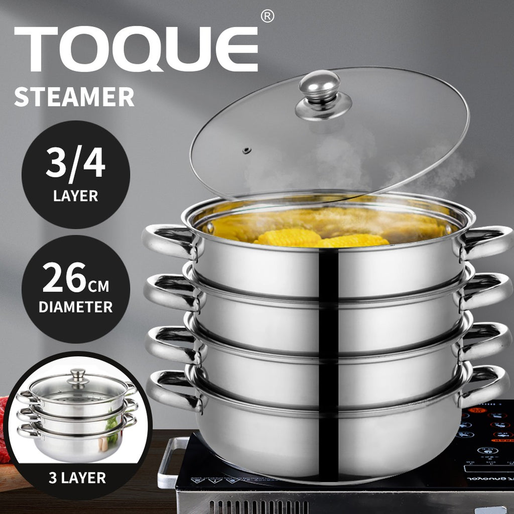 3/4 Tier Steamer Pot – Toque Stainless Steel Kitchen Cookware