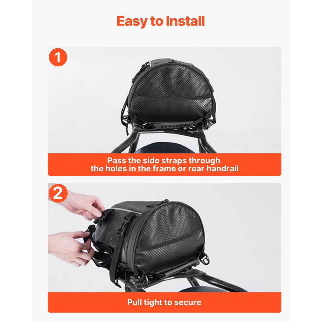 Uimoso Motorcycle Tail Bag Rear Seat Luggage Storage Backpack 10L