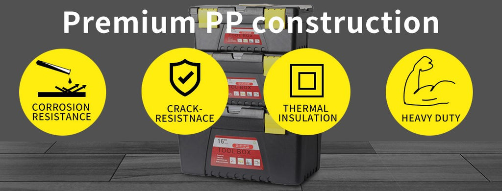 Traderight 3pc Tool Box Set – Lockable Portable Organizer