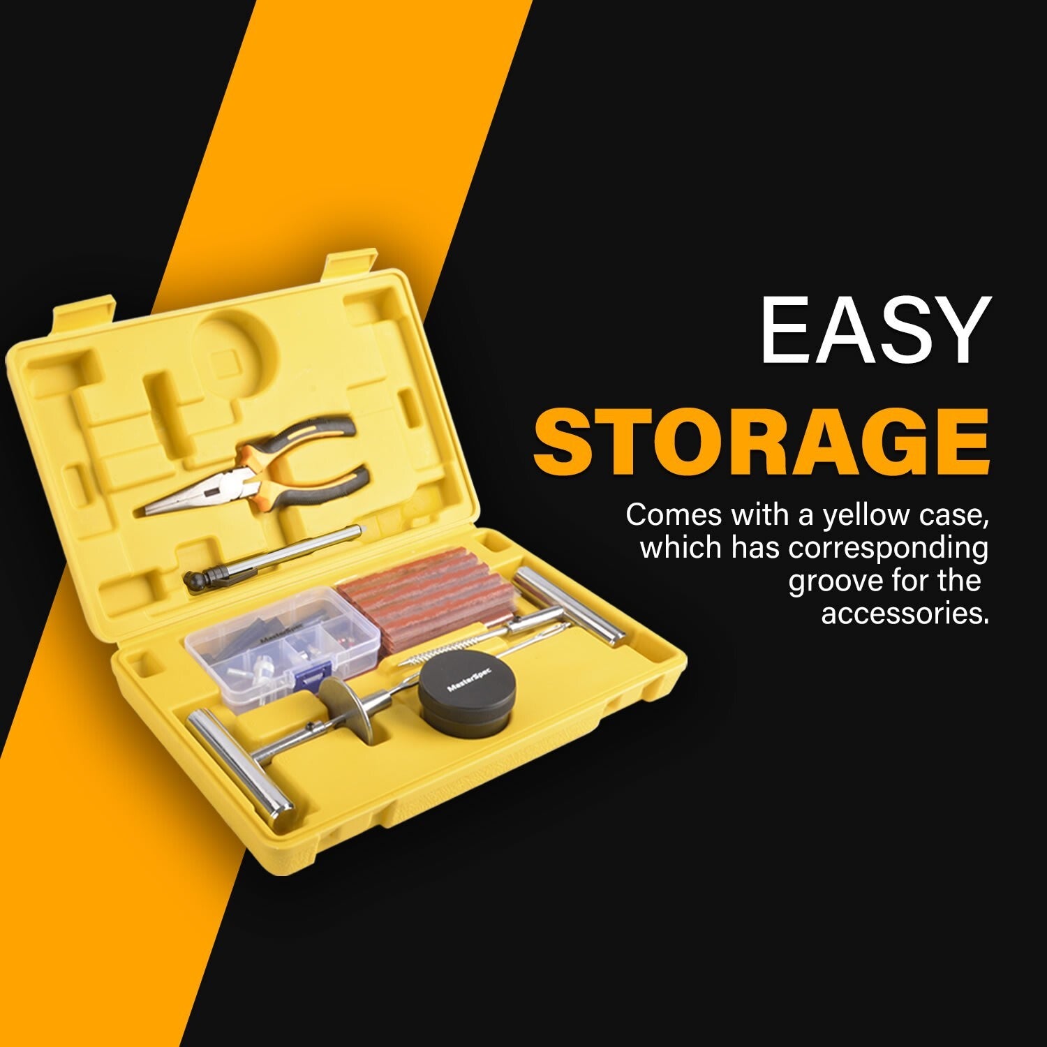 64pc Tyre Repair Kit – Heavy Duty 4WD Offroad Tubeless Plugs