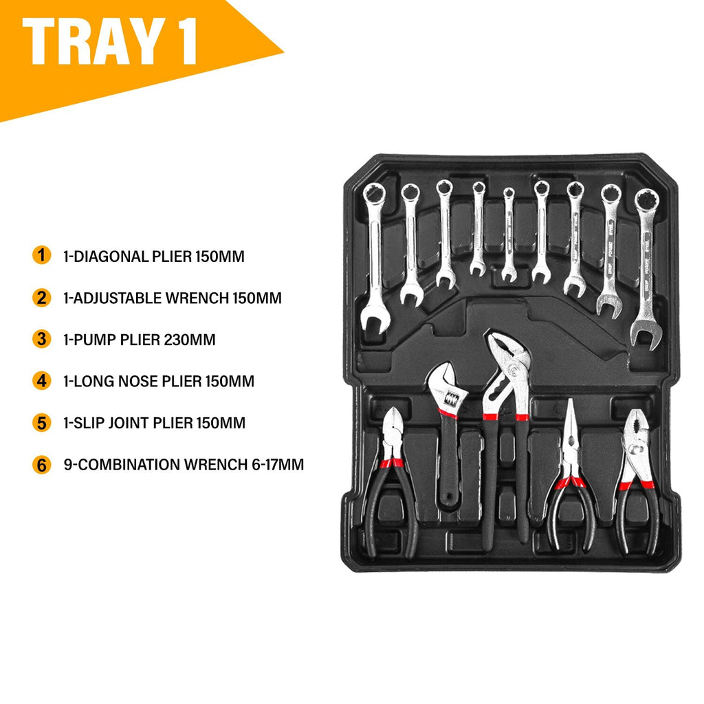 1180pc Tool Set – Portable Toolbox Trolley DIY Hand Tools