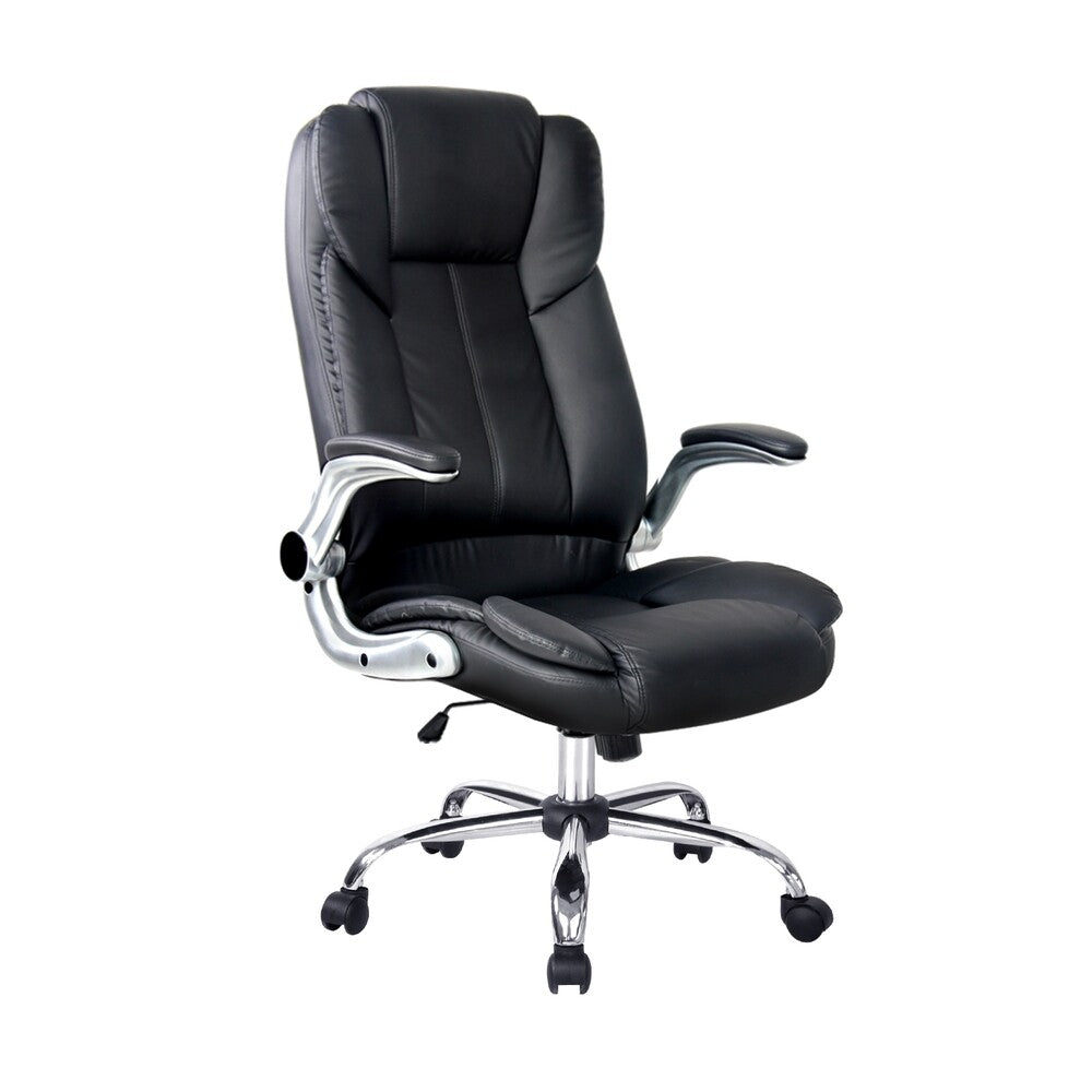 Executive Office Computer Gaming Chair PU Leather Tilt Black