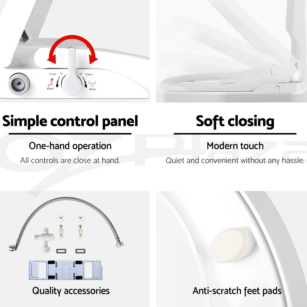 Non-Electric Bidet Toilet Seat Auto Smart Water Wash Dry