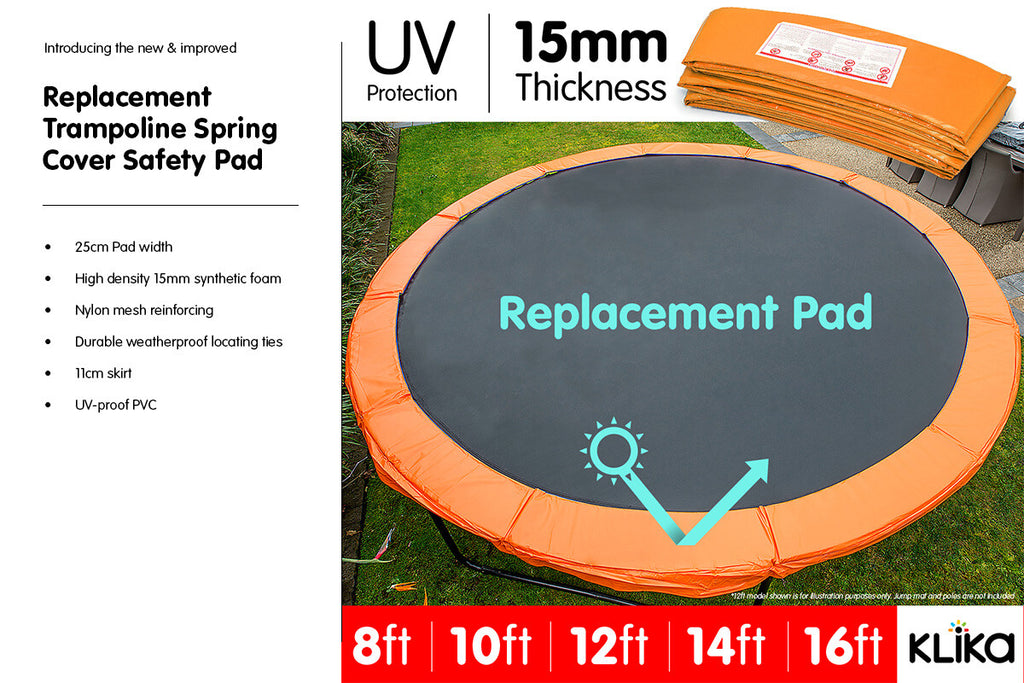 Round Trampoline Pad Replacement Spring Cover Outdoor Use
