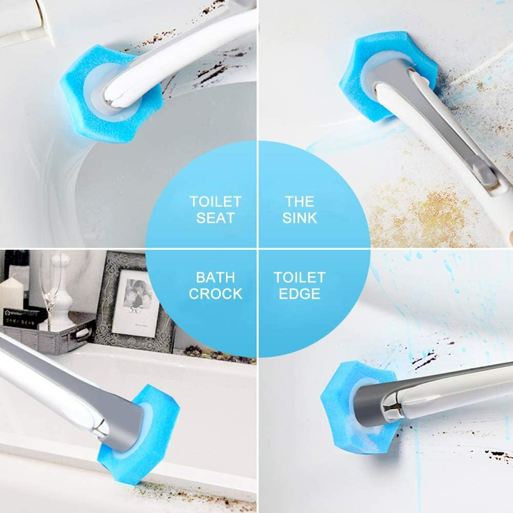 Disposable Toilet Brush Set – Freestanding with Replacement Heads
